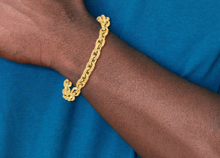 14k Polished Fancy Cable Link Bracelet, 8 x 6.8mm