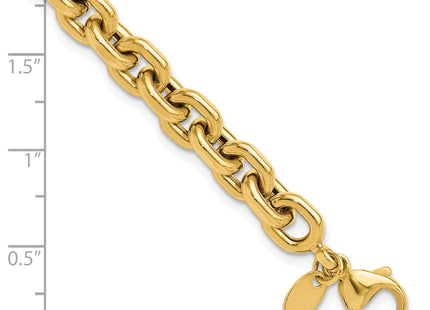 14k Polished Fancy Cable Link Bracelet, 8 x 6.8mm