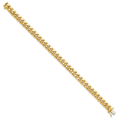 14K Polished Curb Link Mens Bracelet