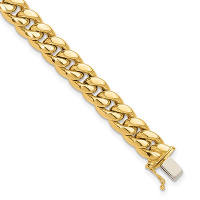 14K Polished Curb Link Mens Bracelet