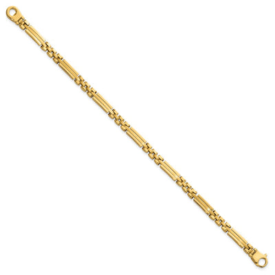 14K Polished and Brushed Fancy Multi Link Bracelet