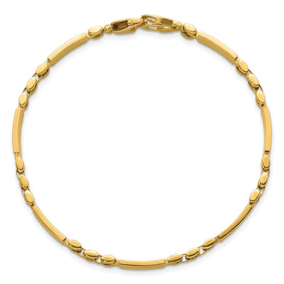 14K Polished and Brushed Fancy Multi Link Bracelet