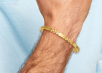 14k Polished and Brushed Fancy Multi Link Bracelet