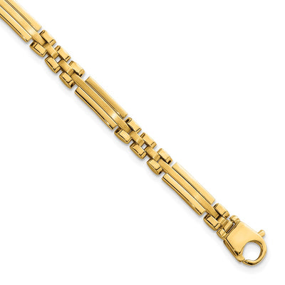 14K Polished and Brushed Fancy Multi Link Bracelet