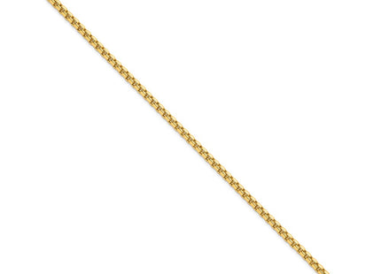 14k Polished Rounded Box Chain 8. Mens Bracelet (Style GB302-8.5)