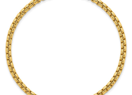 14k Polished Rounded Box Chain 8. Mens Bracelet (Style GB302-8.5)