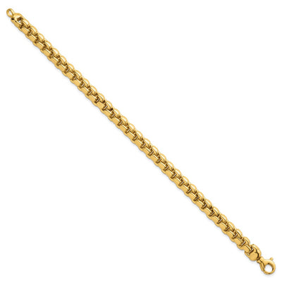 14K Polished Fancy Rounded Box Link Bracelet