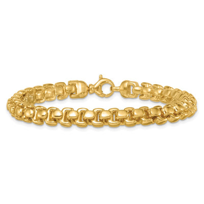 14K Polished Fancy Rounded Box Link Bracelet