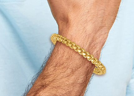 14k Polished Fancy Rounded Box Link Bracelet