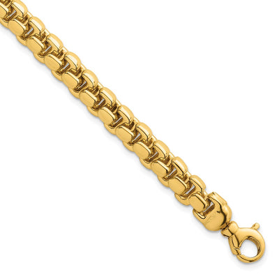 14K Polished Fancy Rounded Box Link Bracelet