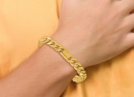 14k Polished Fancy Curb Chain 8. Mens Bracelet