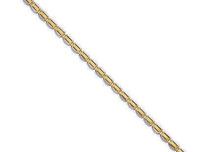 14k Two-tone Polished Fancy Link Bracelet (Style GB307-8)