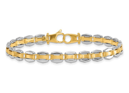 14k Two-tone Polished Fancy Link Bracelet (Style GB307-8)