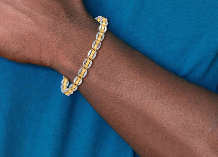 14k Two-tone Polished Fancy Link Bracelet, 8 x 6.65mm