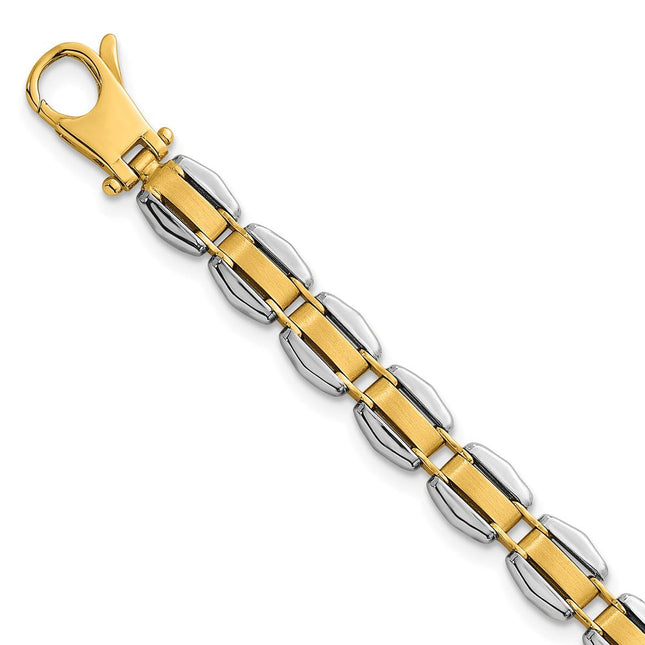 14k Two-tone Polished Fancy Link Bracelet, 8 x 6.65mm