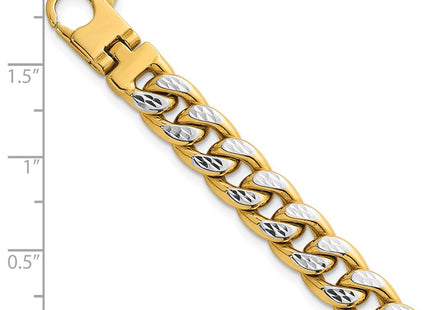 14k Yellow & Rhodium Chain Bracelets Style GB308 - Classique Jewelry Inc.