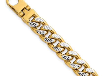 14k Yellow & Rhodium Chain Bracelets Style GB308 - Classique Jewelry Inc.