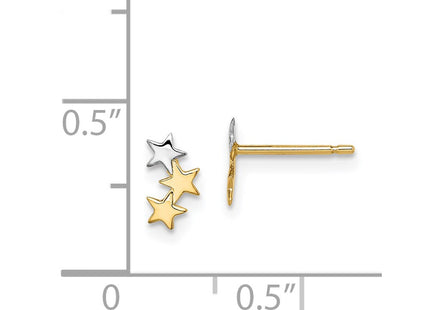 14k Yellow & Rhodium Earrings Style GK1012 - Classique Jewelry Inc.