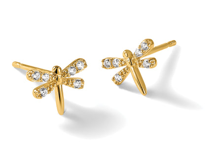 14k Madi K CZ Dragonfly Post Earrings