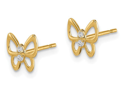 14k Madi K Butterfly CZ Stud Earrings (Style GK1048)