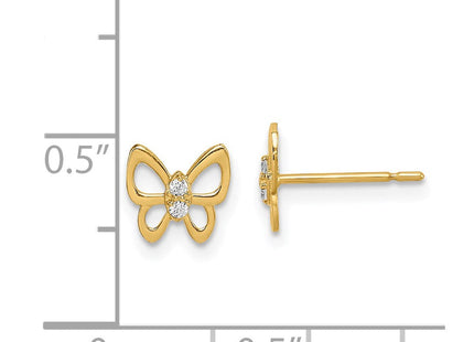 14k Madi K Butterfly CZ Stud Earrings (Style GK1048)