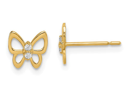 14k Madi K Butterfly CZ Stud Earrings (Style GK1048)