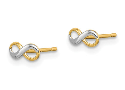 14k Yellow & Rhodium Earrings Style GK1063 - Classique Jewelry Inc.