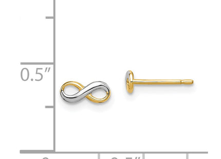 14k Yellow & Rhodium Earrings Style GK1063 - Classique Jewelry Inc.