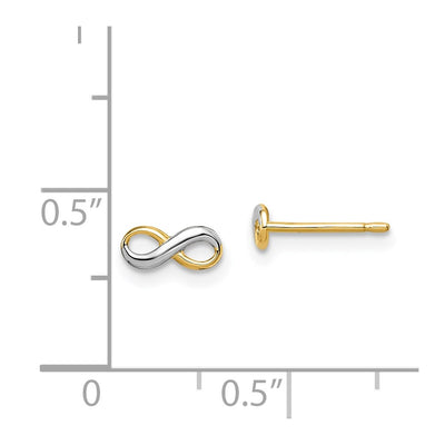 14K w/Rhodium Madi K Infinity Post Earrings