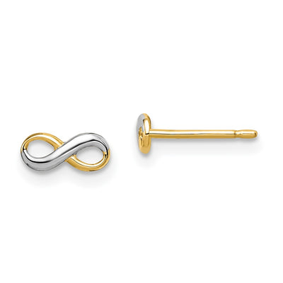 14K w/Rhodium Madi K Infinity Post Earrings