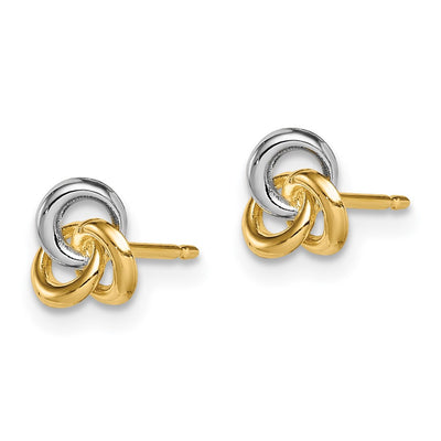 14K w/Rhodium Madi K Love Knot Post Earrings