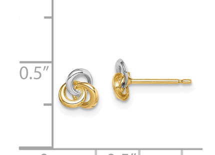 14k Yellow & Rhodium Earrings Style GK1064 - Classique Jewelry Inc.