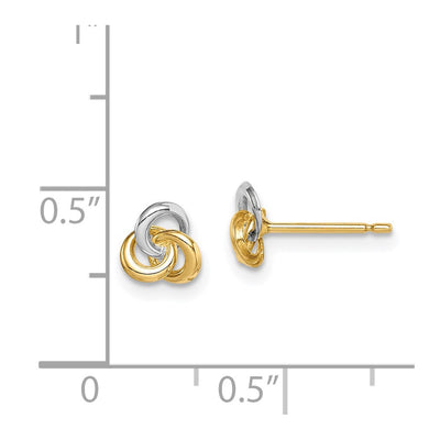 14K w/Rhodium Madi K Love Knot Post Earrings