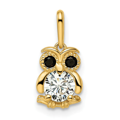 14K gold cubic zirconia pendant