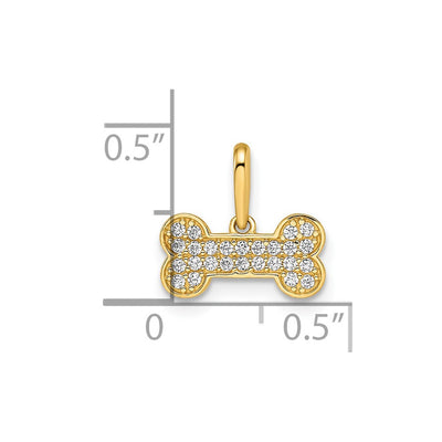 14K Madi K CZ Dog Bone Pendant