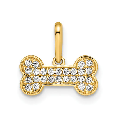 14K gold cubic zirconia pendant