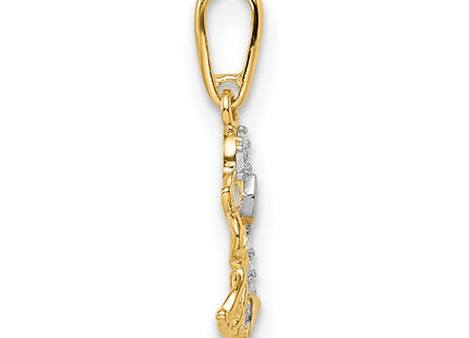 14k Yellow & Rhodium Pendants Style GK1096 - Classique Jewelry Inc.