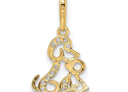 14k Yellow & Rhodium Pendants Style GK1096 - Classique Jewelry Inc.
