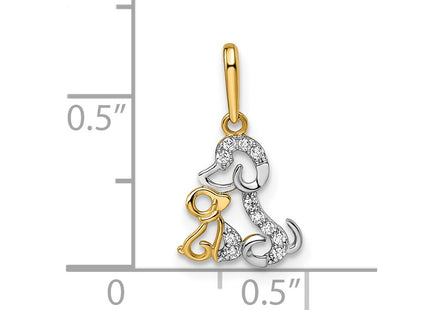 14k Yellow & Rhodium Pendants Style GK1096 - Classique Jewelry Inc.