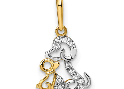 14k Yellow & Rhodium Pendants Style GK1096 - Classique Jewelry Inc.