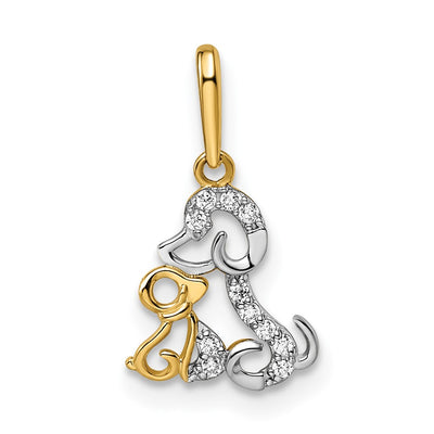 14K gold cubic zirconia pendant