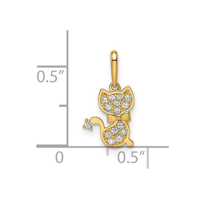 14K Madi K CZ Cat Pendant
