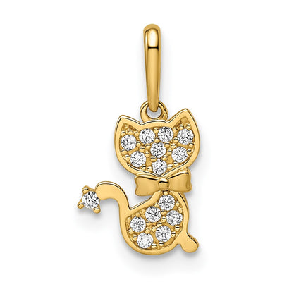 14K gold cubic zirconia pendant