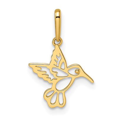 14K gold hummingbird pendant