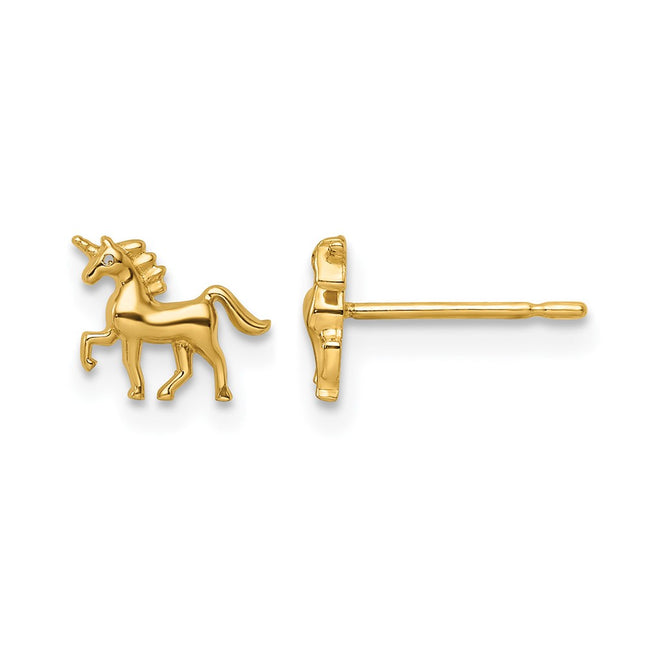 14k Madi K Unicorn Post Earrings, 6.5 x 9mm