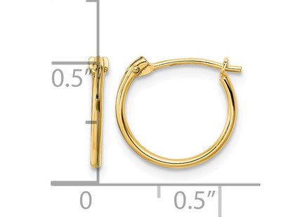 14K gold hoop earrings, another view
