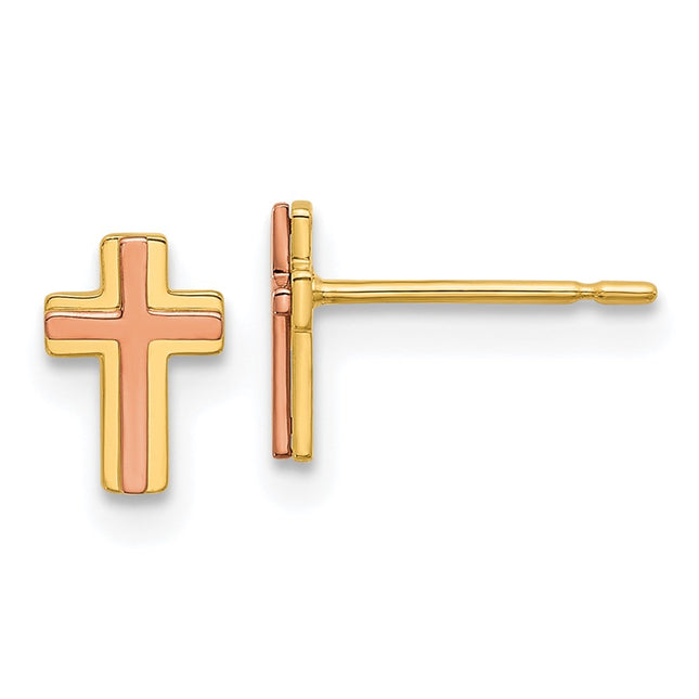 14k Two-tone Earrings Style GK1171 - Classique Jewelry Inc.