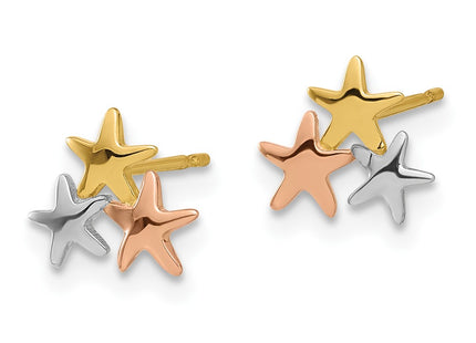 14k Yellow & Rhodium Earrings Style GK1173 - Classique Jewelry Inc.