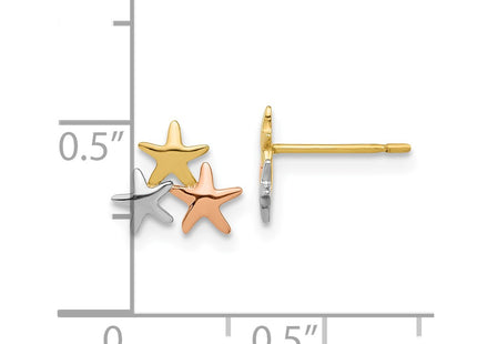 14k Yellow & Rhodium Earrings Style GK1173 - Classique Jewelry Inc.