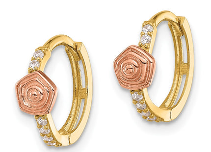 14k Two-tone Earrings Style GK1182 - Classique Jewelry Inc.